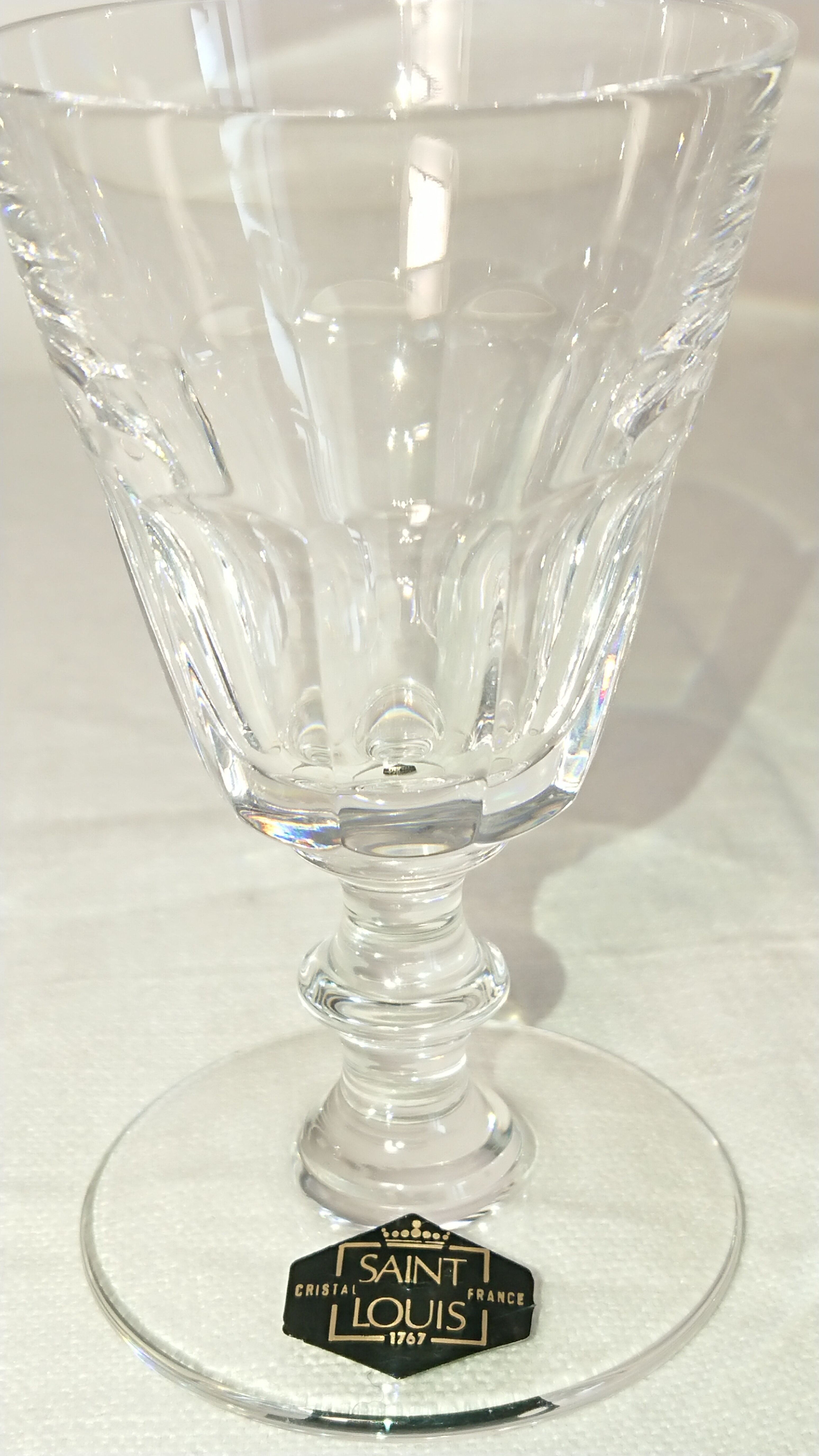 Five faceted glasses, caton collection, Saint-Louis crystal factory