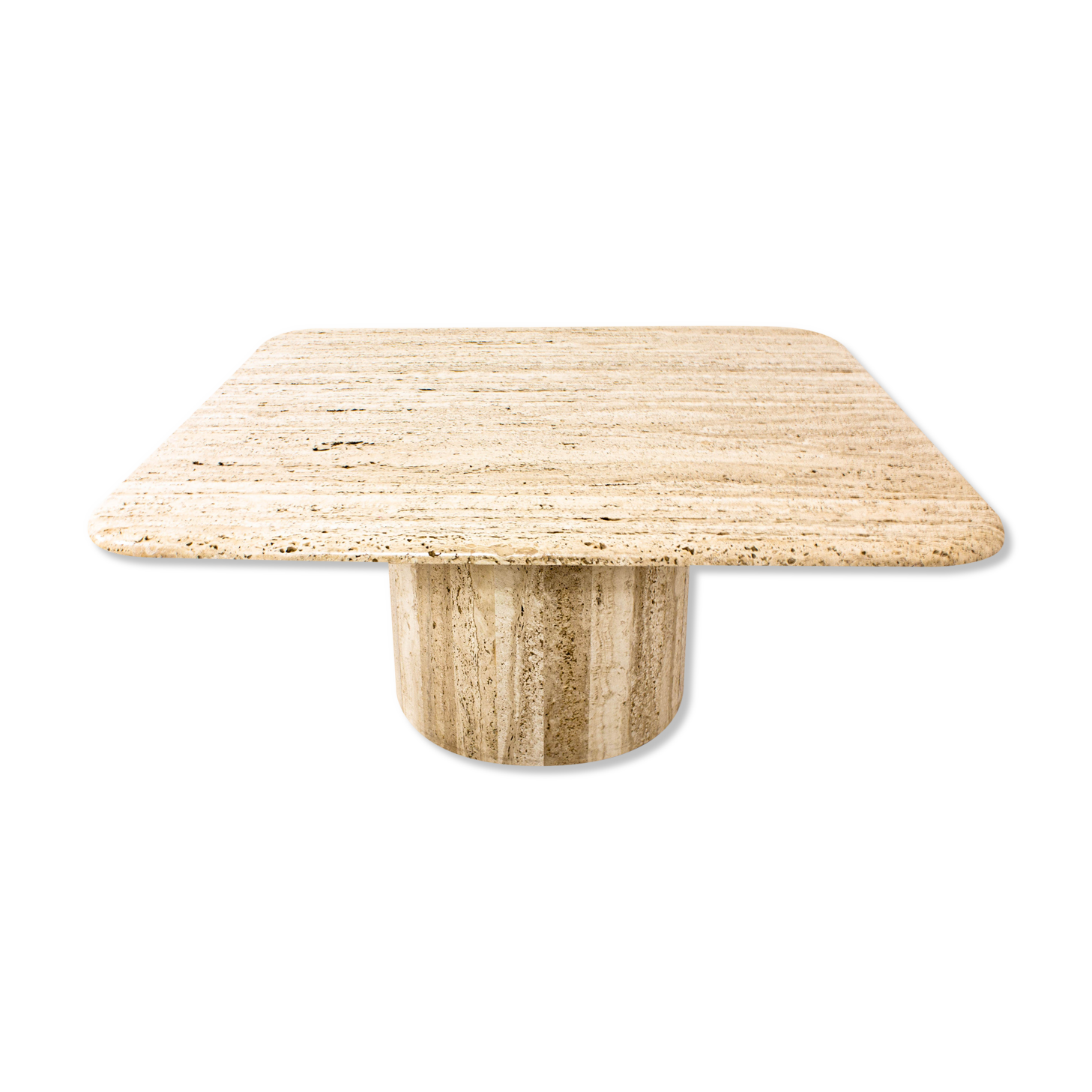 Square travertine coffee table