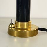 Art Deco bedside lamp with signed Muller glass.