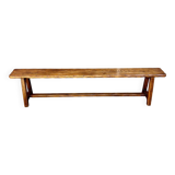 Brutalist bench in dark wood