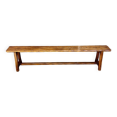 Brutalist bench in dark wood