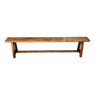 Brutalist bench in dark wood