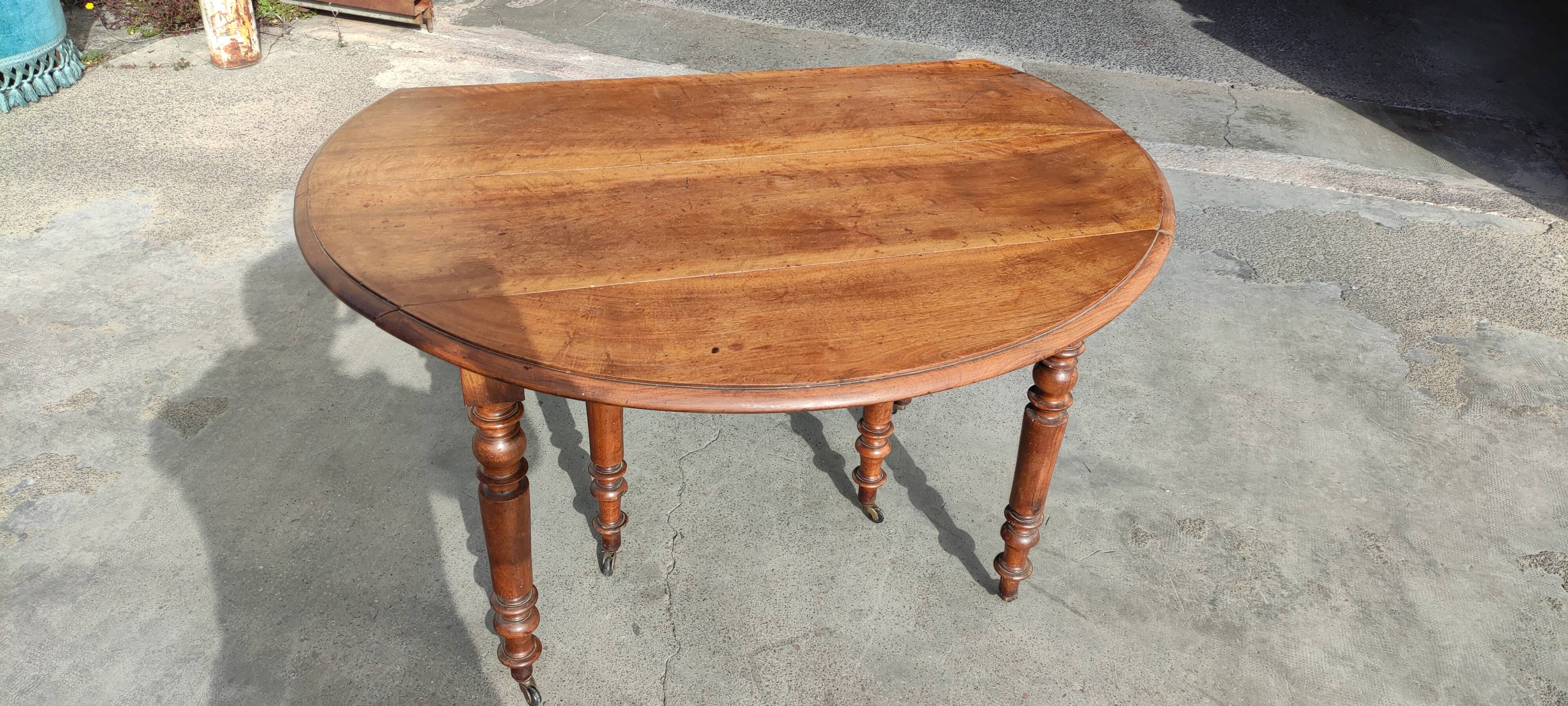 Table 6 pieds louis philippe noyer 2m25