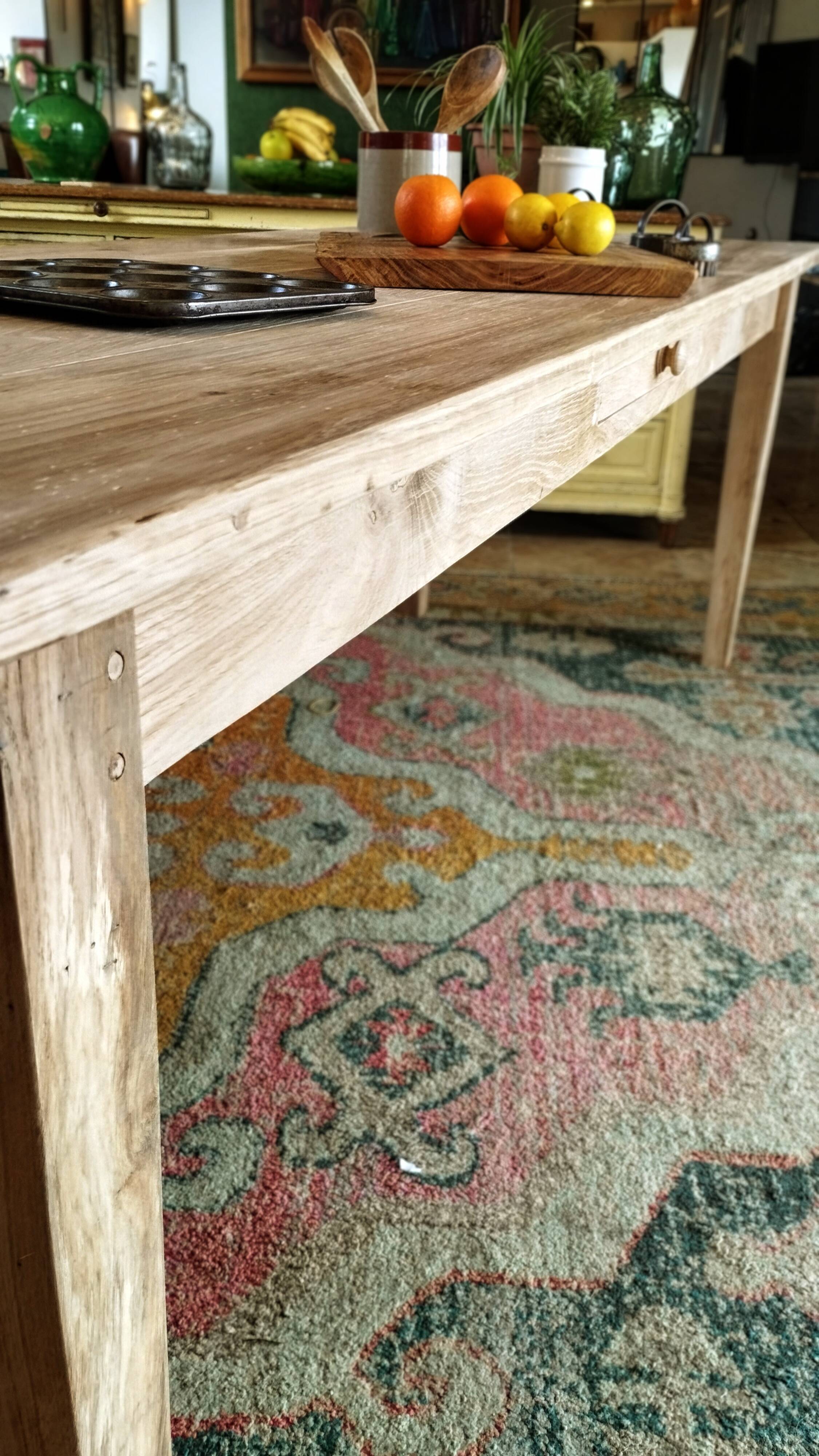 Solid oak farmhouse table 220 X 80 cm