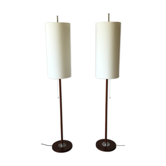 Pair of Monix teak lampposts
