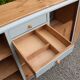 Renovated vintage buffet in Mado style – Celadon Libéron and natural wood – 13