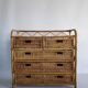 Chest of drawers vintage rattan and wicker of the 1970s