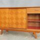 Sideboard 1960 diamond marquetry and showcase 180x45