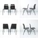 Lot de 2 chaises vintage Pagholz assise brun foncé piètement métal noir Wes
