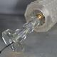 Table lamp foot glass & diamond plastic lampshade Vintage 50-60