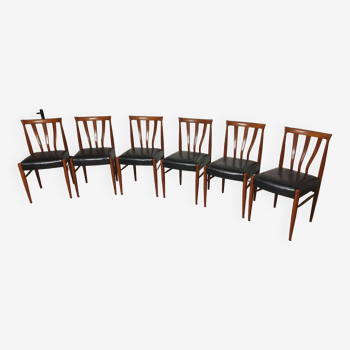 Set of 6 Scandinavian teak chairs 1960