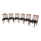 Lot de 6 chaises scandinaves en teck 1960