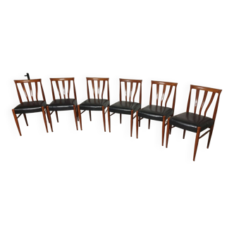 Set of 6 Scandinavian teak chairs 1960