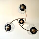Chandelier 3 brass lights 1950