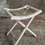 Vintage stool folding stool chalk white