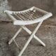 Vintage stool folding stool chalk white