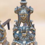 Pair of bronze andirons