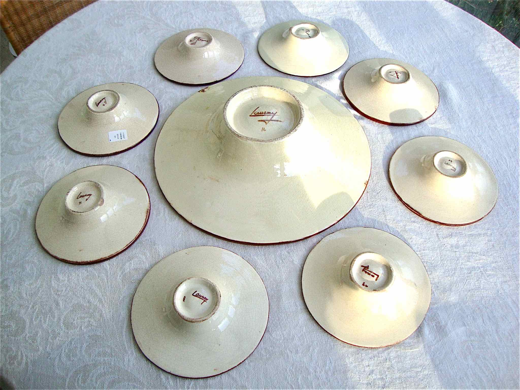 9 Ray Camart Vallauris plates 1950
