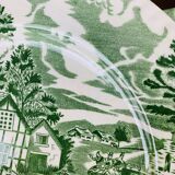 10 English Style Luneville green plates