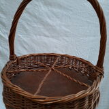 Bottle holder, mini bar, vintage wicker