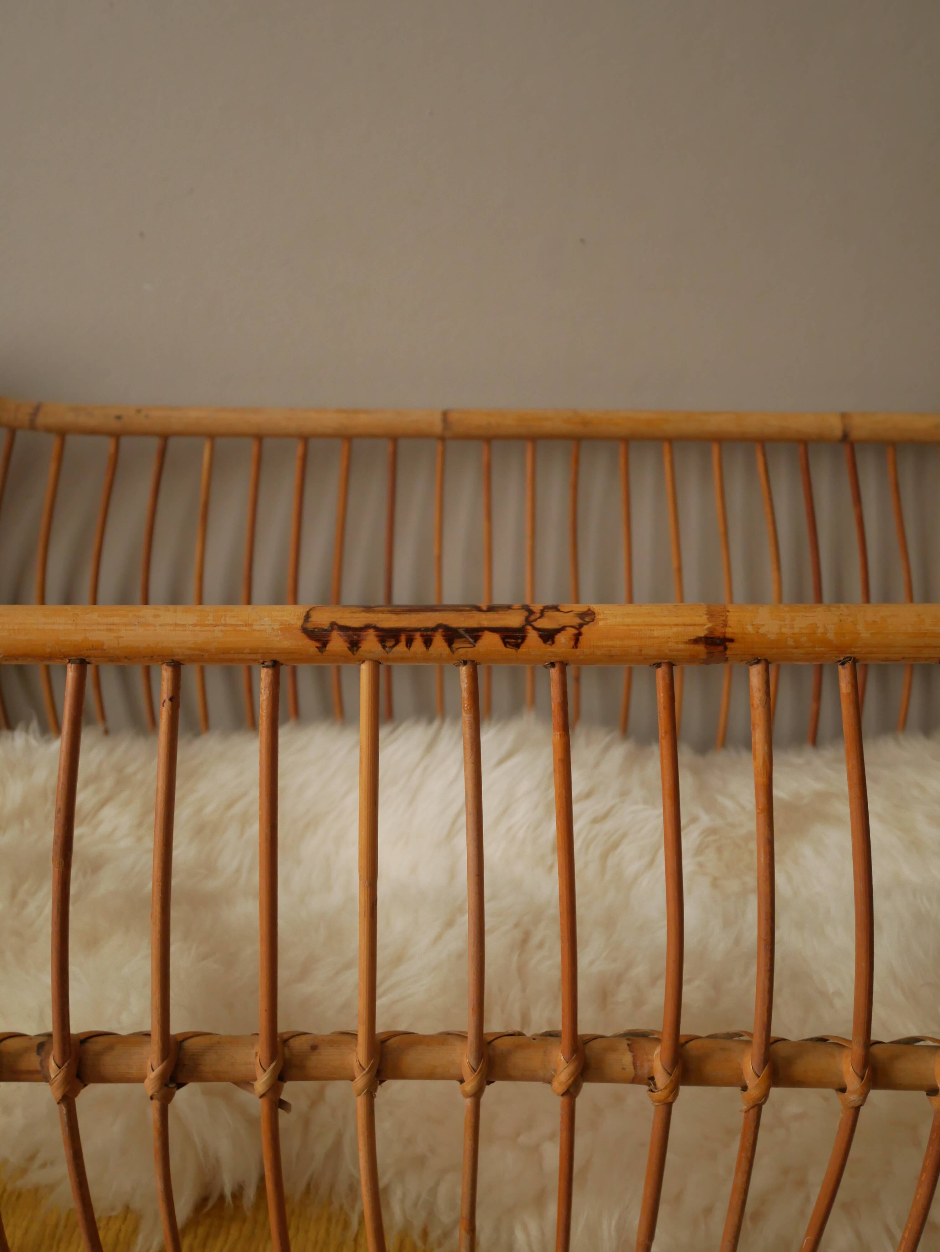 Vintage rattan crib