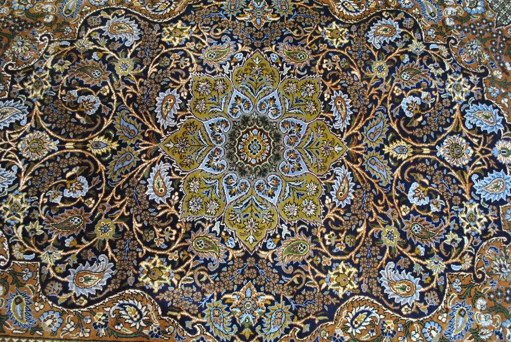 Authentic Persian carpet kork Ghom 205cm x 140cm