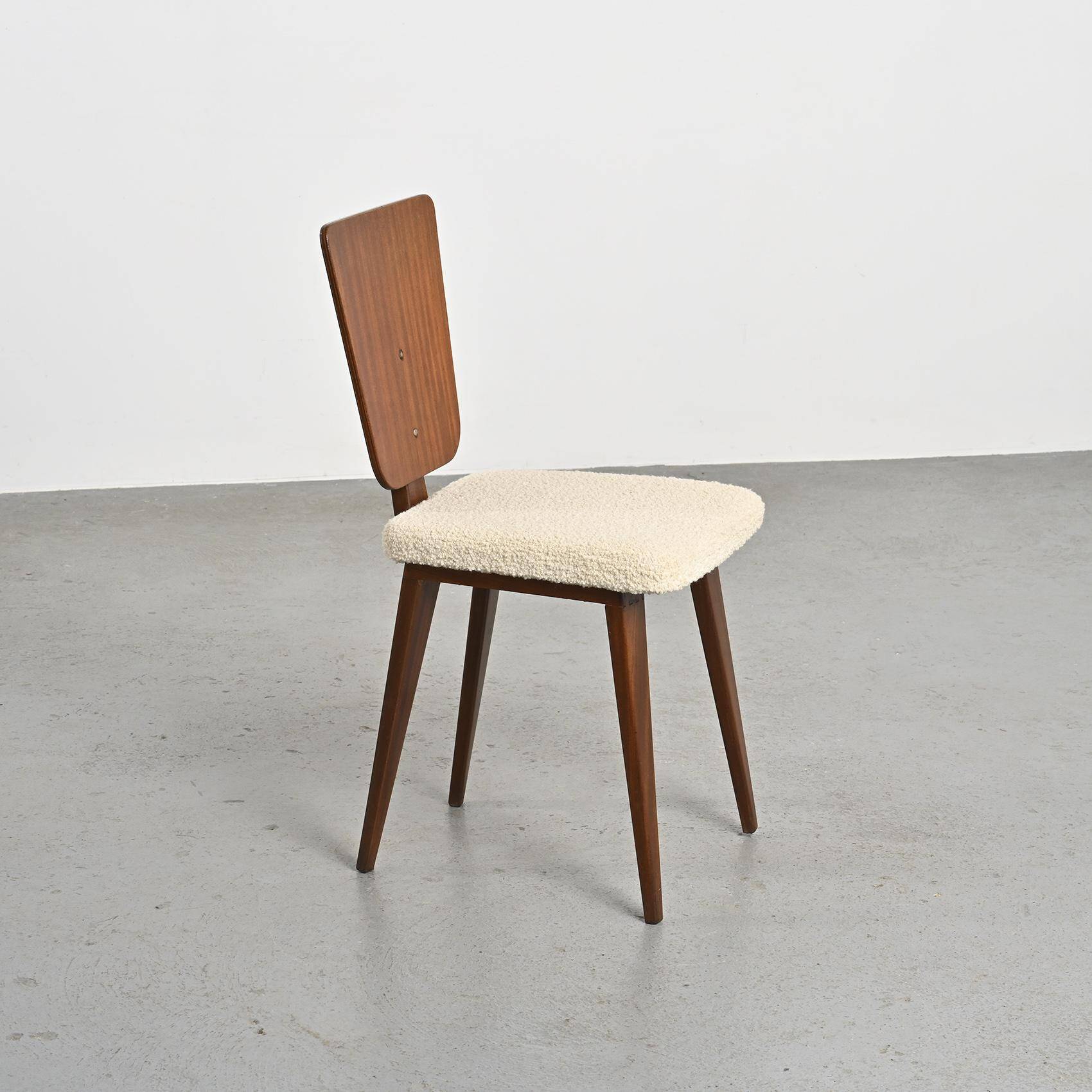 Bouclette fabric chair by André Sornay, circa 1955
