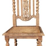 Set of 4 natural wood chairs, Henri II style
