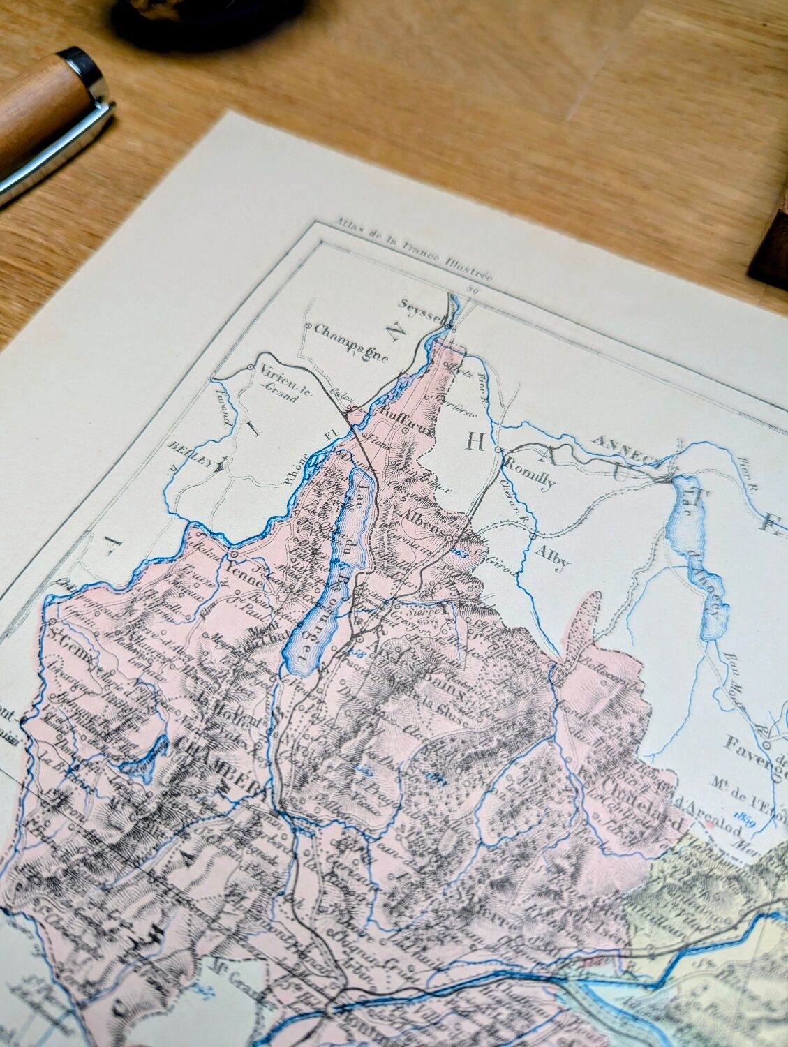 Savoie, map printed in 1883.