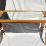 Table basse miroir art déco pieds effilés