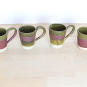 Set de 4 tasses en céramique verts et violets
