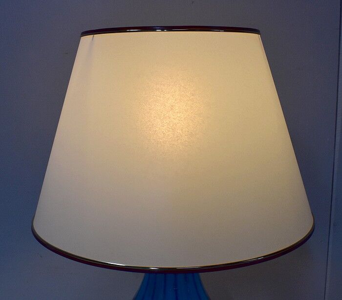 White day abat lamp and blue glass foot 1940/1960