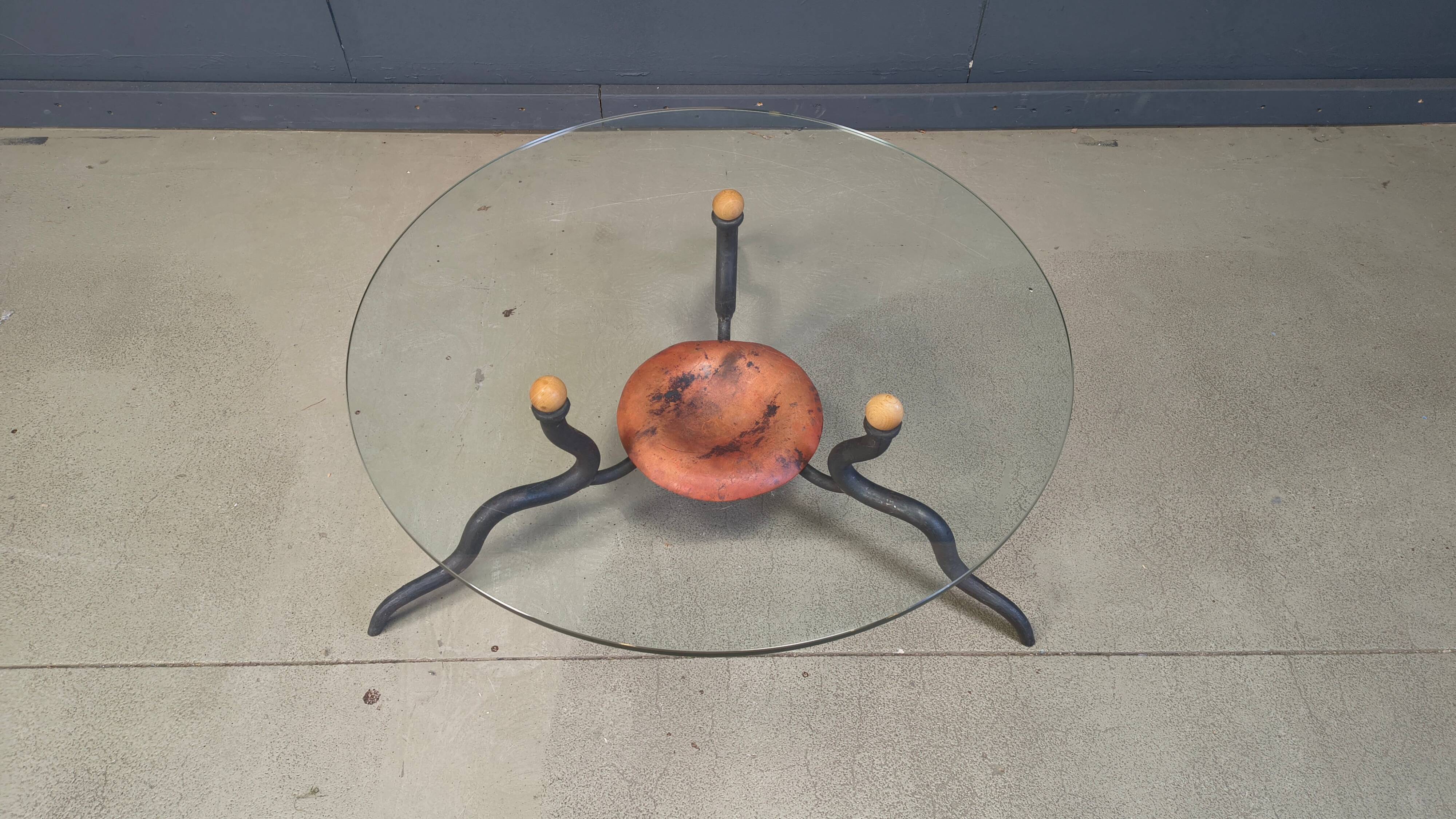 Table basse en fer forgé par DAB, années 1970 - Pays-Bas