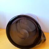 Service en verre fumé, verre et carafe 1970