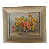 Watercolor painting bouquet of flowers signed old