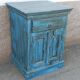 Meuble d'appoint en bois ancien bleu