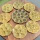 Service plates and serving dish Gien vintage green khaki