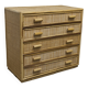 Rattan chest of drawers with 5 drawers from the 1970s.