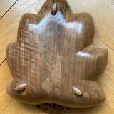 Carved wooden fruit bowl