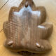 Carved wooden fruit bowl