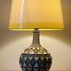 Vintage handcrafted lamp, pottery and silver-plated metal