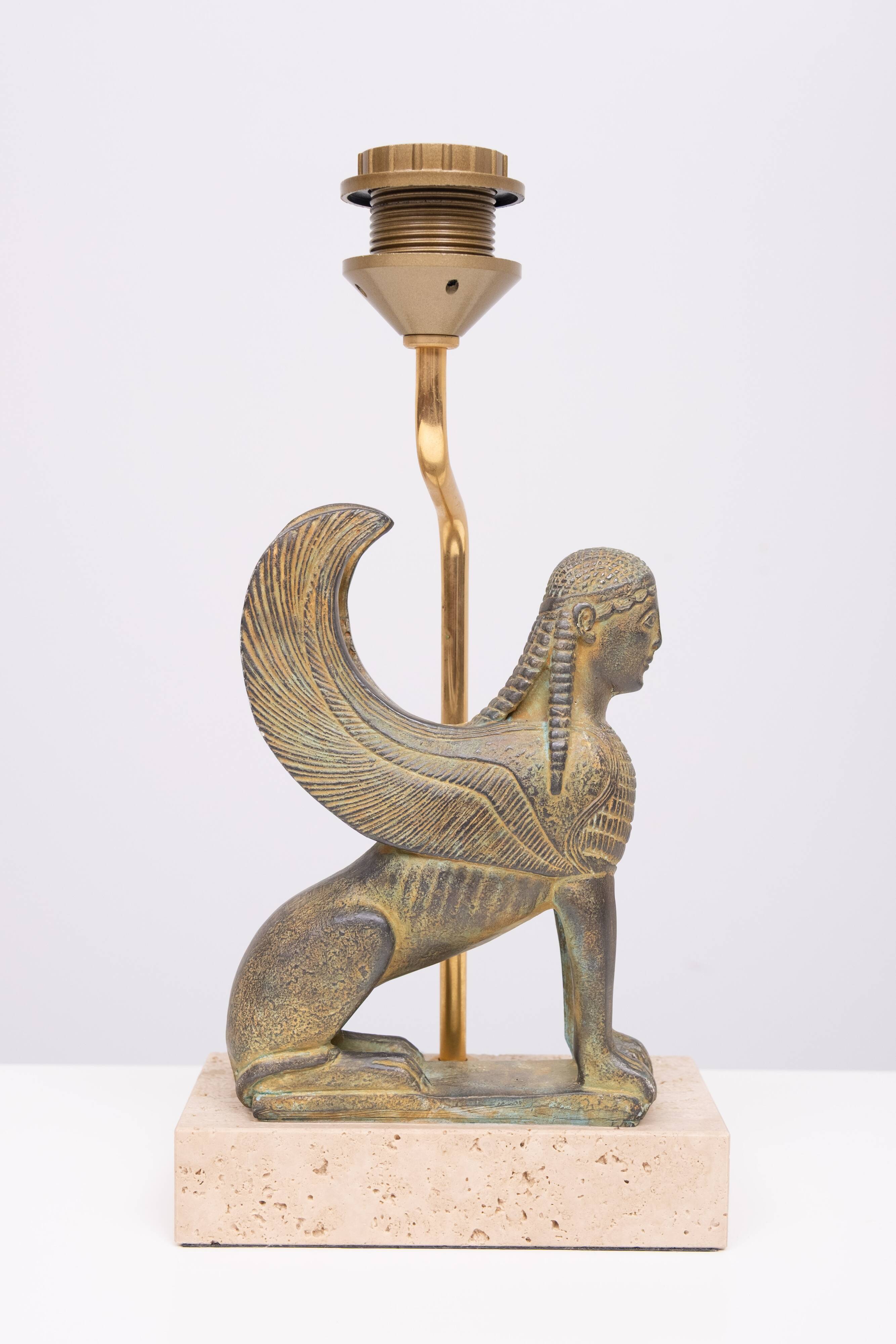 Maison Le Dauphin France, Exceptional Sphinx Table Lamp 1970s