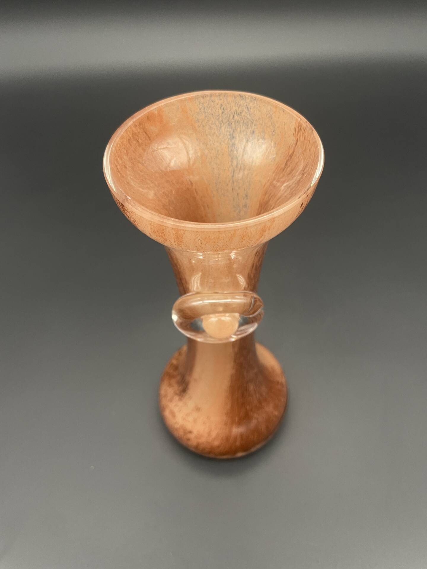 Vintage blown glass soliflore vase with applied decoration.