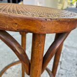 Canned bar stool and curved wood