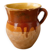 Antique glazed terracotta jug from the late 19th century.