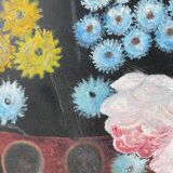Bouquet de fleurs huile sur toile signé