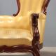 Antique mahogany canapé with fabric, Italy, mid-19th century.