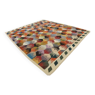 8x12 Kilim Rare Style Multicolor Designer Vintage Kilim Rug, 255x376 Cm