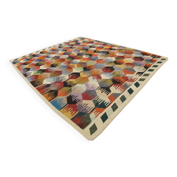 8x12 Kilim Rare Style Multicolor Designer Vintage Kilim Rug, 255x376 Cm