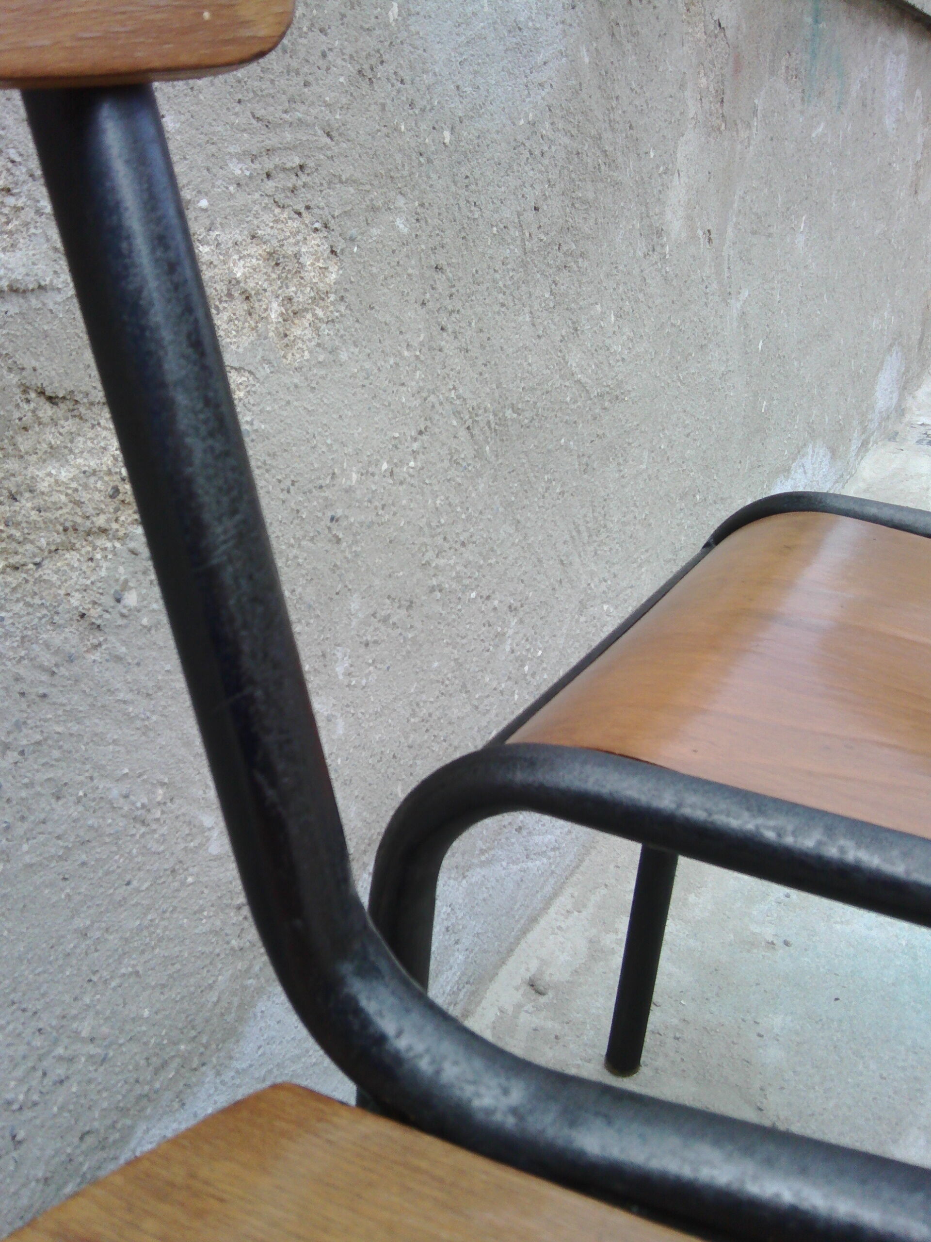 Two vintage school chairs